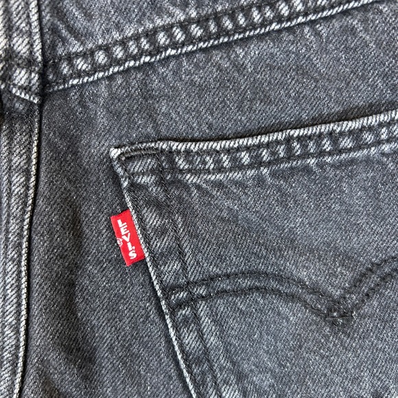 Levis Shorts Women's Size 25 Premium Big E 80s Mom Black High Waisted Denim - Picture 10 of 11